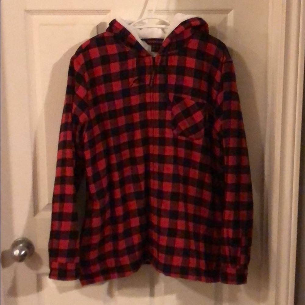 Tough duck plaid fuzzy jacket